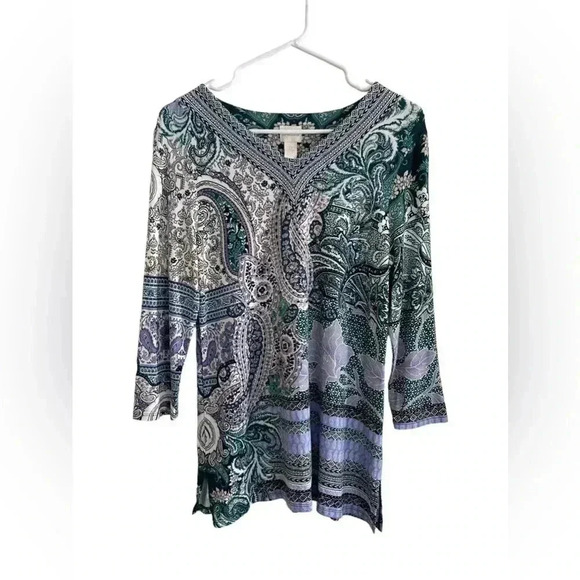Chico’s — Villa Paisley V-Neck Top - Picture 5 of 12